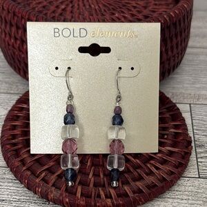 BOLD Elements Purple & Blue Dangle Earrings NEW